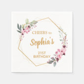 Proost op Cherry Blossom 21st Birthday Party serve Servet (Voorkant)