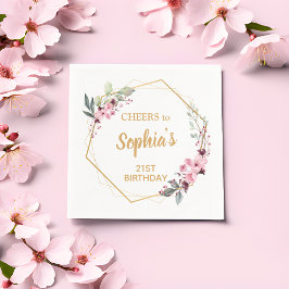 Proost op Cherry Blossom 21st Birthday Party serve Servet