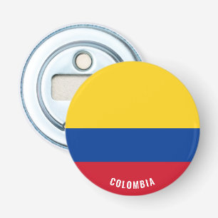 Proost op Colombia! Prachtig patriottisch Button Flesopener