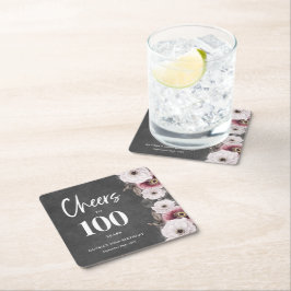 Proost op de 100ste verjaardag kartonnen onderzetters