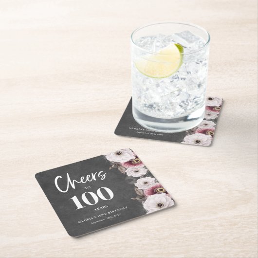 Proost op de 100ste verjaardag kartonnen onderzetters (Insitu)