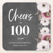 Proost op de 100ste verjaardag kartonnen onderzetters (Voorkant)