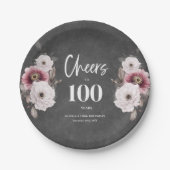 Proost op de 100ste verjaardag papieren bordje (Voorkant)