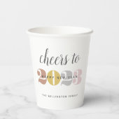 Proost op de 2025 New Year's Paper Cup Papieren Bekers (Achterkant)