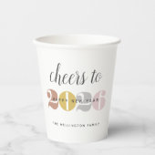 Proost op de 2025 New Year's Paper Cup Papieren Bekers (Voorkant)