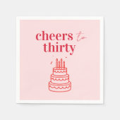 Proost op de 30-jarige verjaardag | Roze 30ste fee Servet (Voorkant)