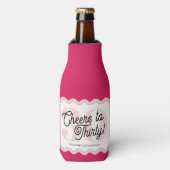 Proost op de 30e verjaardag van Thirty Modern Wavy Flesjeskoeler (Fles Voorkant)