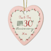 Proost op de 30ste bruiloft Jubileum kerstcadeaus Keramisch Ornament (Links)