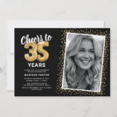Proost op de 35e verjaardag foto kaart (Voorkant)