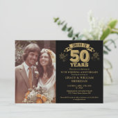 Proost op de 50e Golden Wedding Jubileum foto Kaart (Staand voorkant)