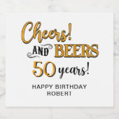 Proost op de 50ste verjaardag van Beers Bier Etiket (Enkel label)