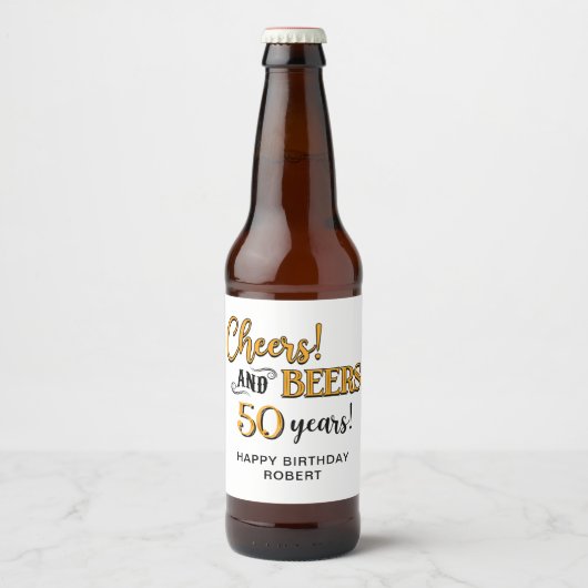 Proost op de 50ste verjaardag van Beers Bier Etiket (Voorkant)