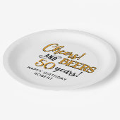 Proost op de 50ste verjaardag van Beers Papieren Bordje (Gekanteld)