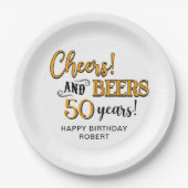 Proost op de 50ste verjaardag van Beers Papieren Bordje (Voorkant)