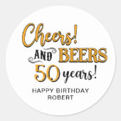 Proost op de 50ste verjaardag van Beers Ronde Sticker (Voorkant)