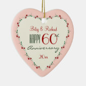 Proost op de 60ste bruiloft Jubileum kerstcadeaus Keramisch Ornament (Rechts)