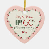 Proost op de 60ste bruiloft Jubileum kerstcadeaus Keramisch Ornament (Voorkant)