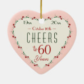 Proost op de 60ste bruiloft Jubileum kerstcadeaus Keramisch Ornament (Achterkant)