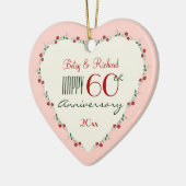 Proost op de 60ste bruiloft Jubileum kerstcadeaus Keramisch Ornament (Links)