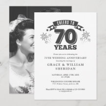 Proost op de 70ste bruiloft Jubileum foto