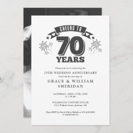 Proost op de 70ste bruiloft Jubileum foto Kaart