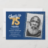 Proost op de 75e verjaardag foto kaart (Voorkant)