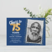 Proost op de 75e verjaardag foto kaart (Staand voorkant)