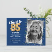 Proost op de 85ste verjaardag foto kaart (Staand voorkant)