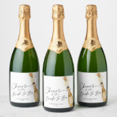 Proost op de aanstaande bruid sparkling wijnetiket (Flessen)