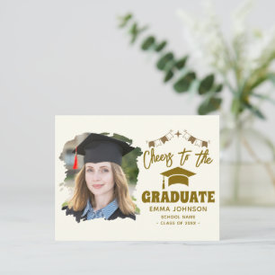 Proost op de afgestudeerde aangepaste foto naam fa briefkaart