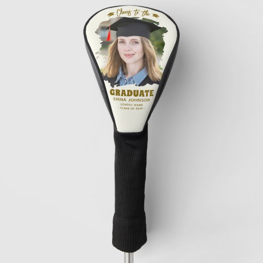 Proost op de afgestudeerde aangepaste foto naam fa golfheadcover (Voorkant)