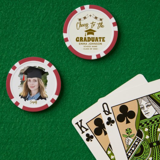 Proost op de afgestudeerde aangepaste foto naam fa poker chips (Pokertafel (Dubbel))
