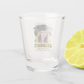 Proost op de afgestudeerde aangepaste foto naam fa shot glas (Achterkant)