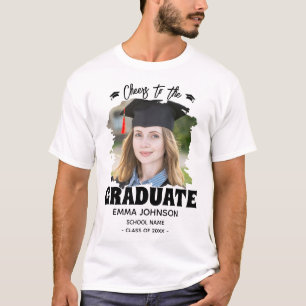 Proost op de afgestudeerde aangepaste foto naam fa t-shirt