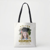 Proost op de afgestudeerde aangepaste foto naam fa tote bag (Voorkant)