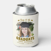 Proost op de afgestudeerde aangepaste fotonaam fam blikjeskoeler (Blikje Voorkant)