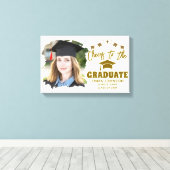 Proost op de afgestudeerde aangepaste fotonaam fam canvas afdruk (Insitu (Houten vloer))