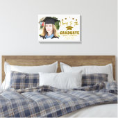 Proost op de afgestudeerde aangepaste fotonaam fam canvas afdruk (Insitu (Slaapkamer))