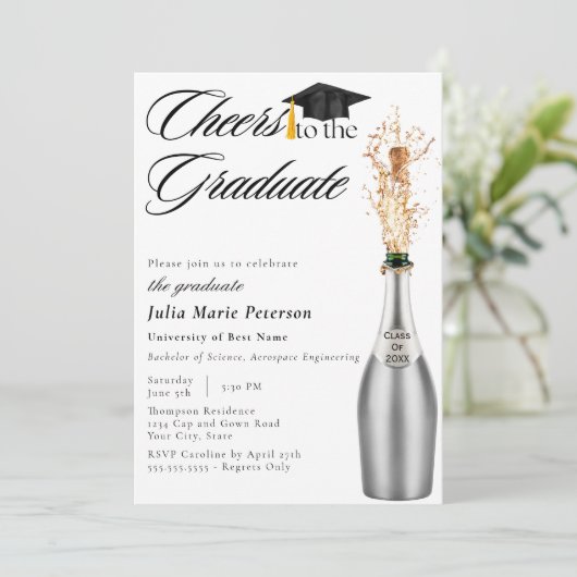 Proost op de Afgestudeerde Afstudeeraankondiging Kaart (Staand voorkant)