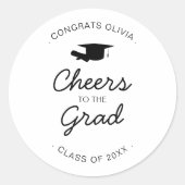 Proost op de Afstudeerder Graduation Party Class v Ronde Sticker (Voorkant)