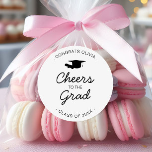 Proost op de Afstudeerder Graduation Party Class v Ronde Sticker