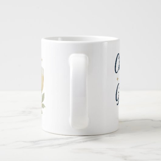 Proost op de Afstudeerders Sticker – Witte & Gele  Grote Koffiekop (Achterkant)