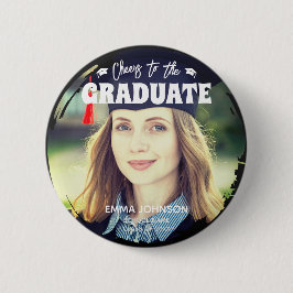 Proost op de Afstuderen Custom Photo Name Family Ronde Button 5,7 Cm
