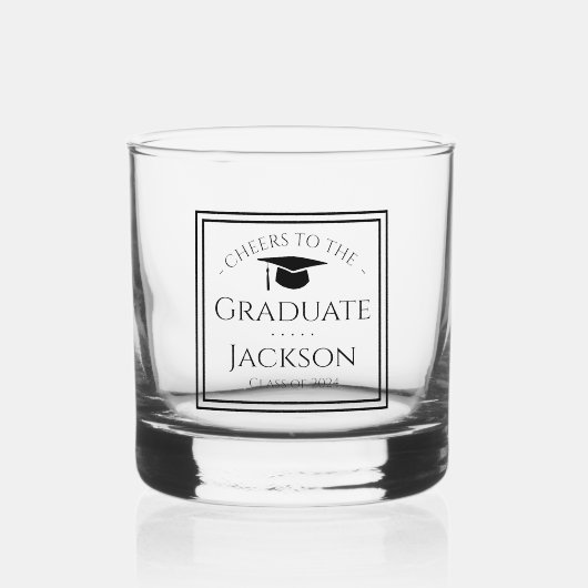 Proost op de Afstuderen Custom Whiskey Glass Whisky Glas (Voorkant)