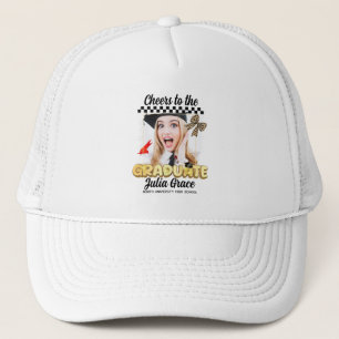 Proost op de Afstuderen witte foto Trucker Pet