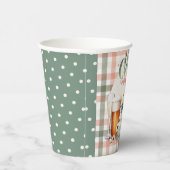 Proost op de Baby Sage Peach Gingham Bierflessen Papieren Bekers (Rechts)