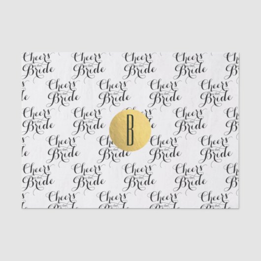 Proost op de Bruid Aangepast Monogram Bruidsdouche Tissuepapier (Voorkant)