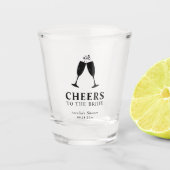 Proost op de bruid Brunch & bubbels Bruidsdiner Shot Glas (Voorkant)