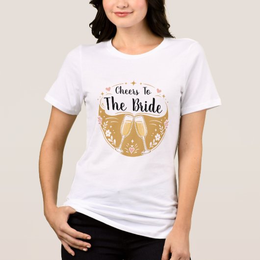 Proost Op De Bruid Champagne Tri-Blend Shirt (Voorkant)