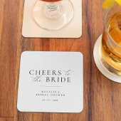 Proost op de bruid | Elegant Script-Vrijgezellenfe Kartonnen Onderzetters